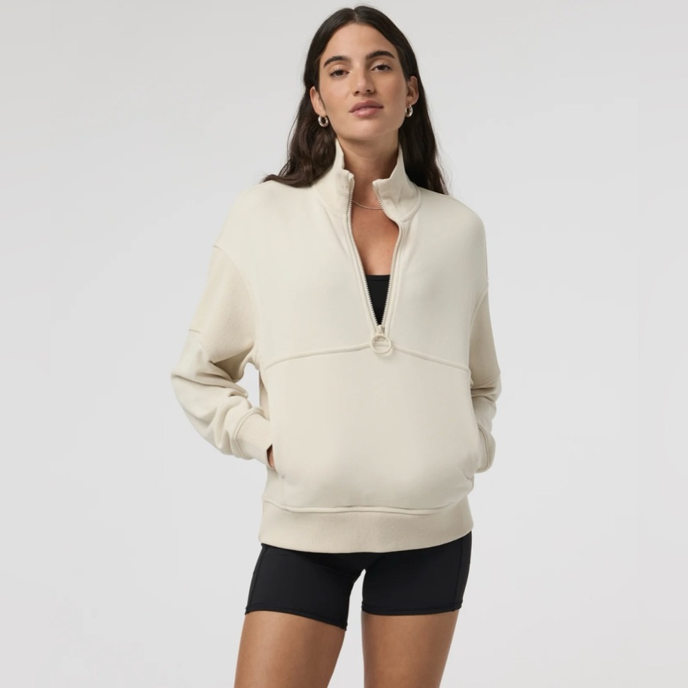 Vuori Cream Half-Zip Sweatshirt